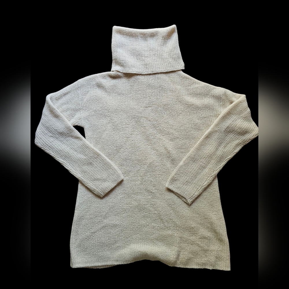 Reformation Soft Elegant Cream Beige Turtleneck Sweater Sz S -M‎